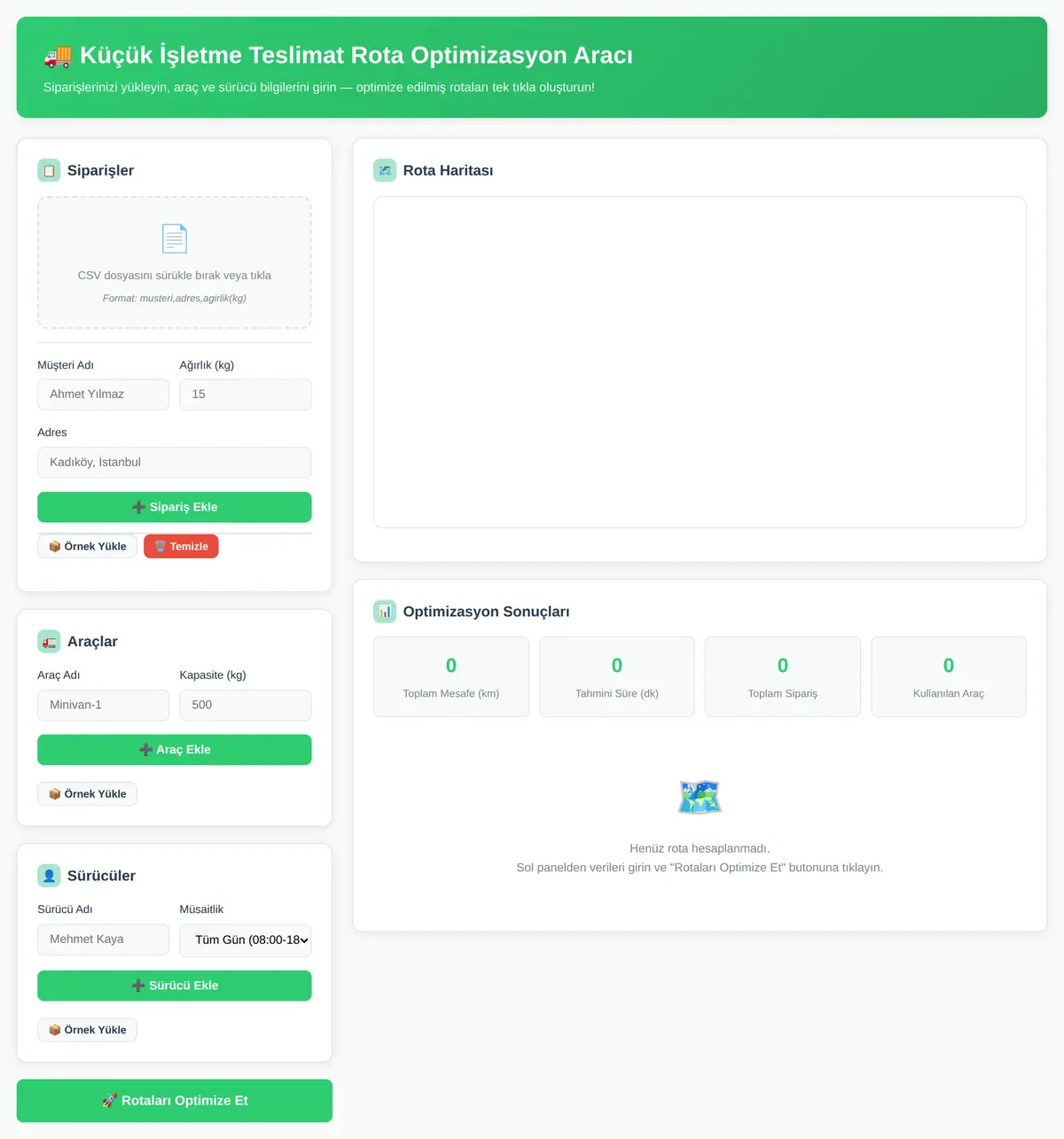 Küçük İşletme Teslimat Rota Optimizasyon Aracı ekran görüntüsü 3