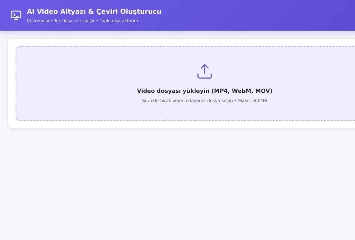 AI Video Altyazı & Çeviri Oluşturucu - Çevrimdışı ekran görüntüsü
