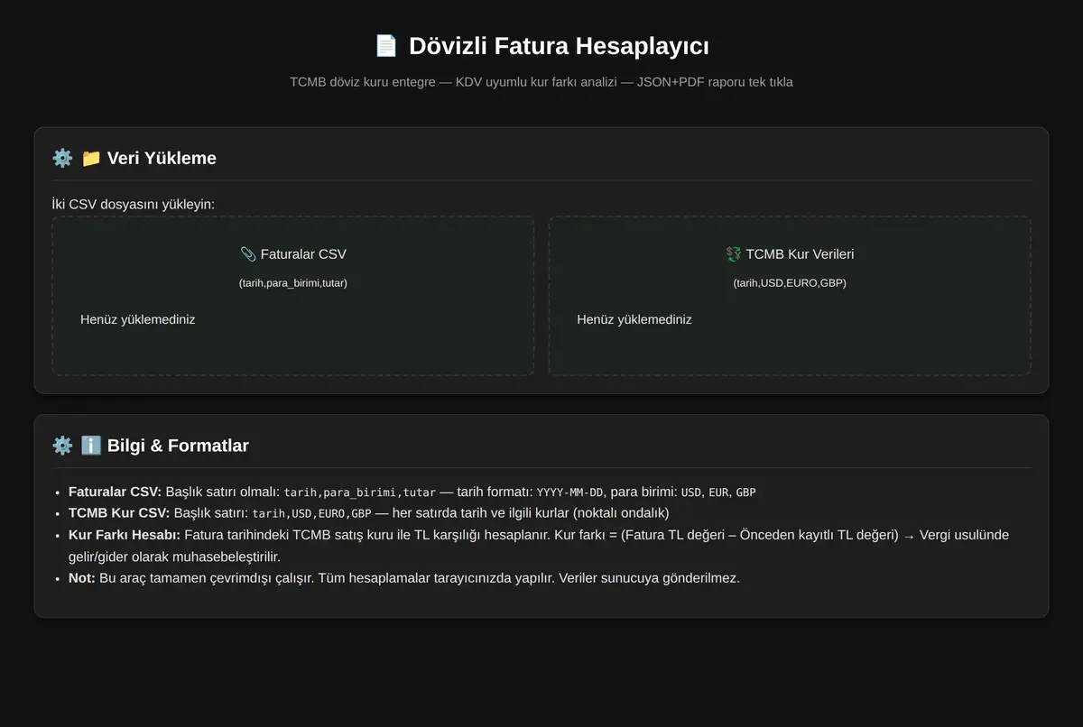 Dövizli Fatura Hesaplayıcı ekran görüntüsü 3