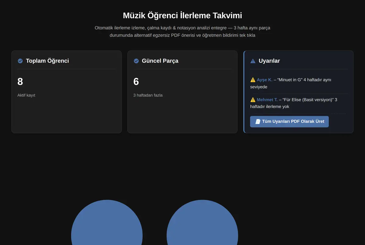 Müzik Öğrenci İlerleme Takvimi ekran görüntüsü 2