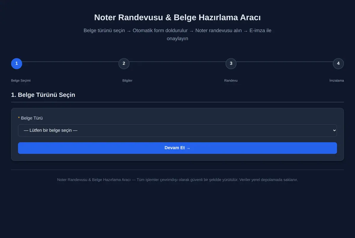 Noter Randevusu & Belge Hazırlama Aracı ekran görüntüsü 3