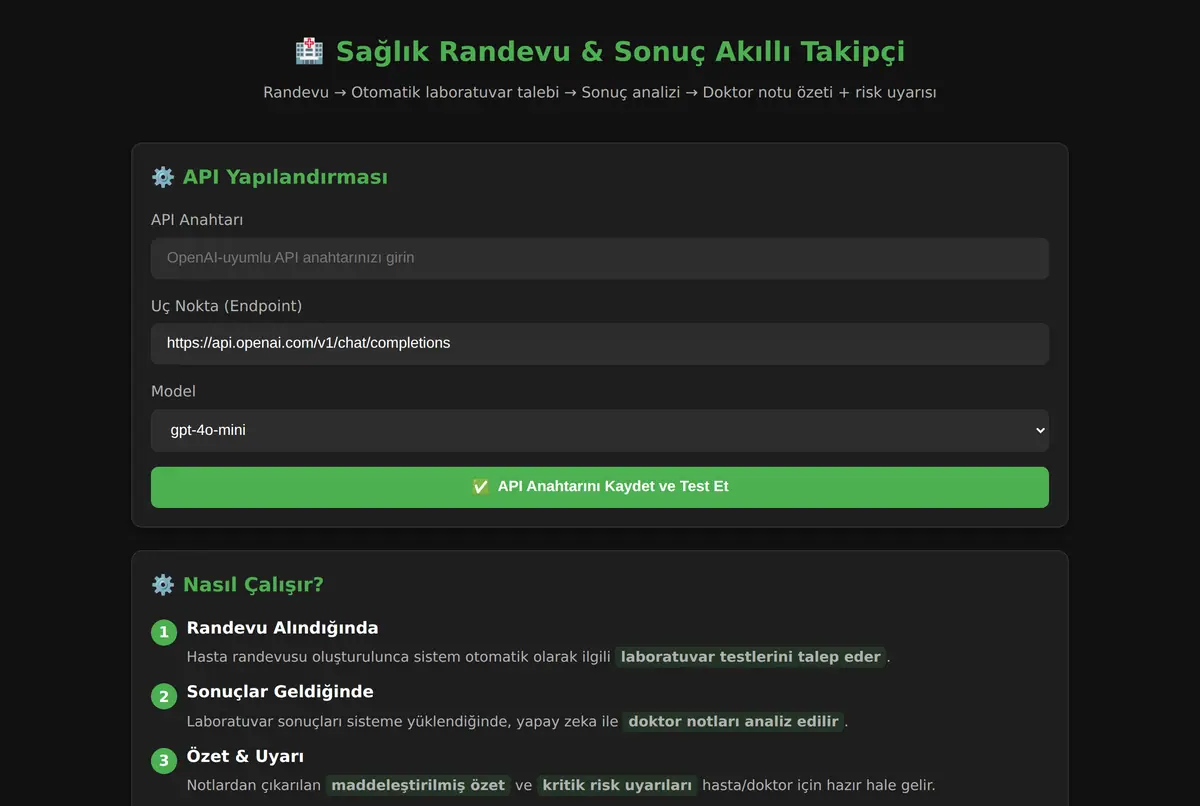Sağlık Randevu & Sonuç Akıllı Takipçi ekran görüntüsü 2