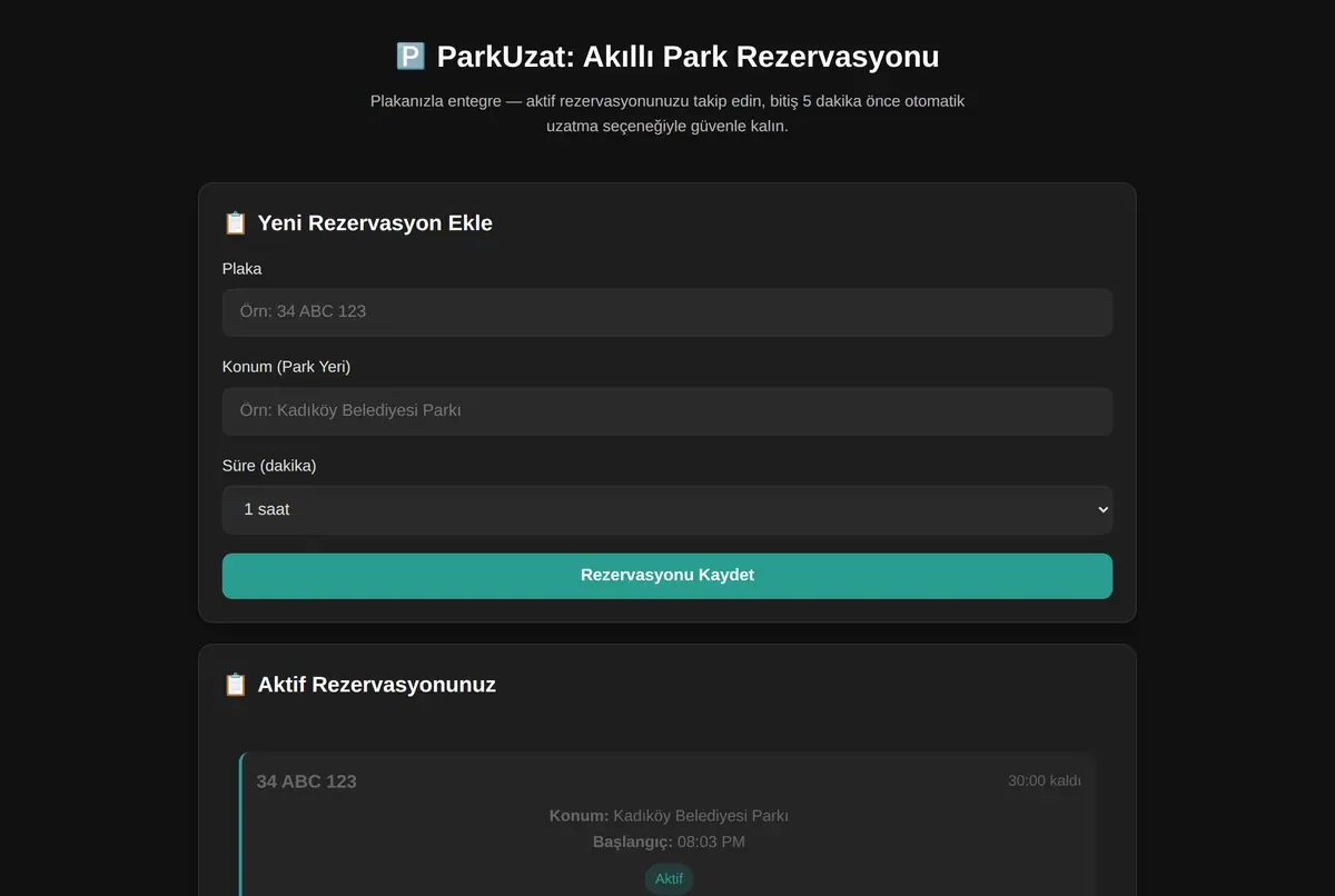 ParkUzat: Akıllı Park Rezervasyonu ekran görüntüsü 2