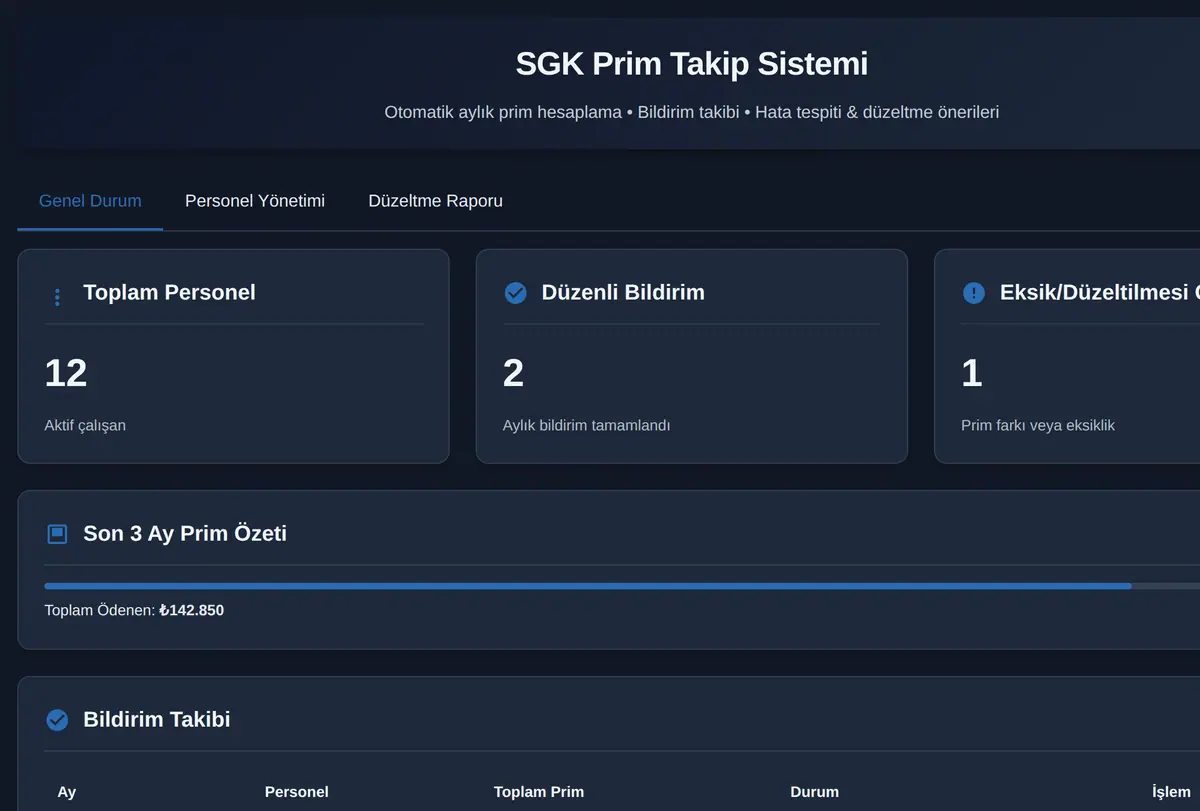 SGK Prim Takip Sistemi ekran görüntüsü