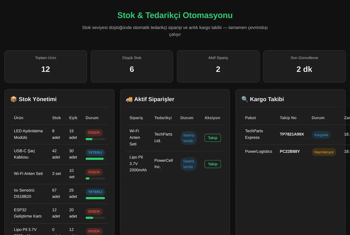 Stok & Tedarikçi Otomasyonu ekran görüntüsü 2