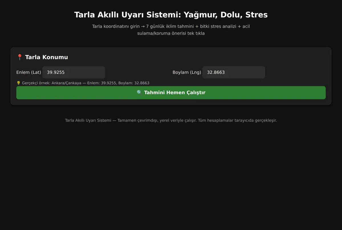 Tarla Akıllı Uyarı Sistemi: Yağmur, Dolu, Stres ekran görüntüsü 2