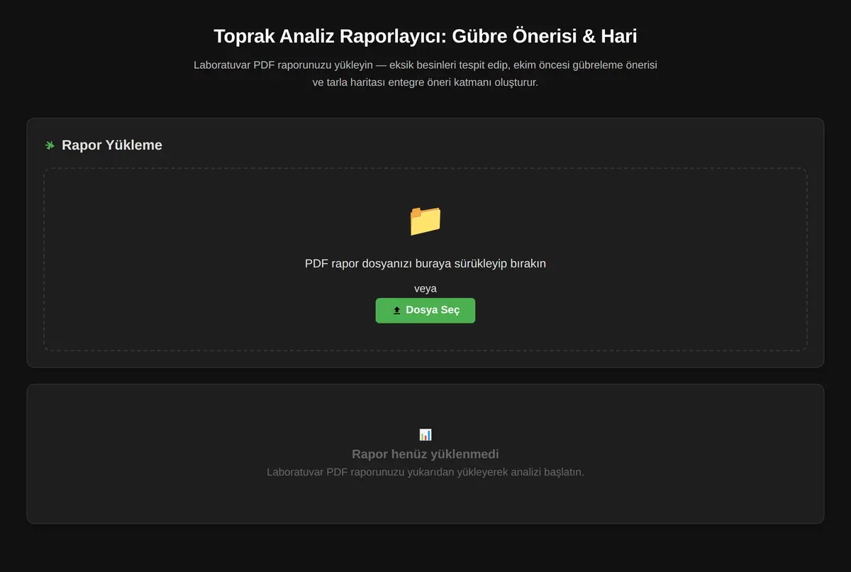 Toprak Analiz Raporlayıcı: Gübre Önerisi & Hari ekran görüntüsü 2