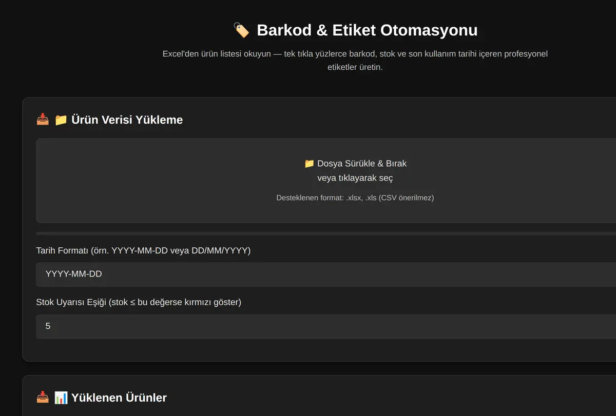 Barkod & Etiket Otomasyonu ekran görüntüsü