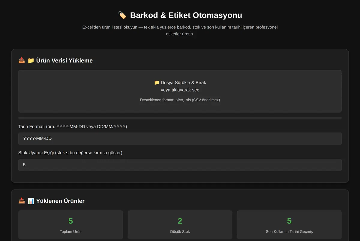 Barkod & Etiket Otomasyonu ekran görüntüsü 2