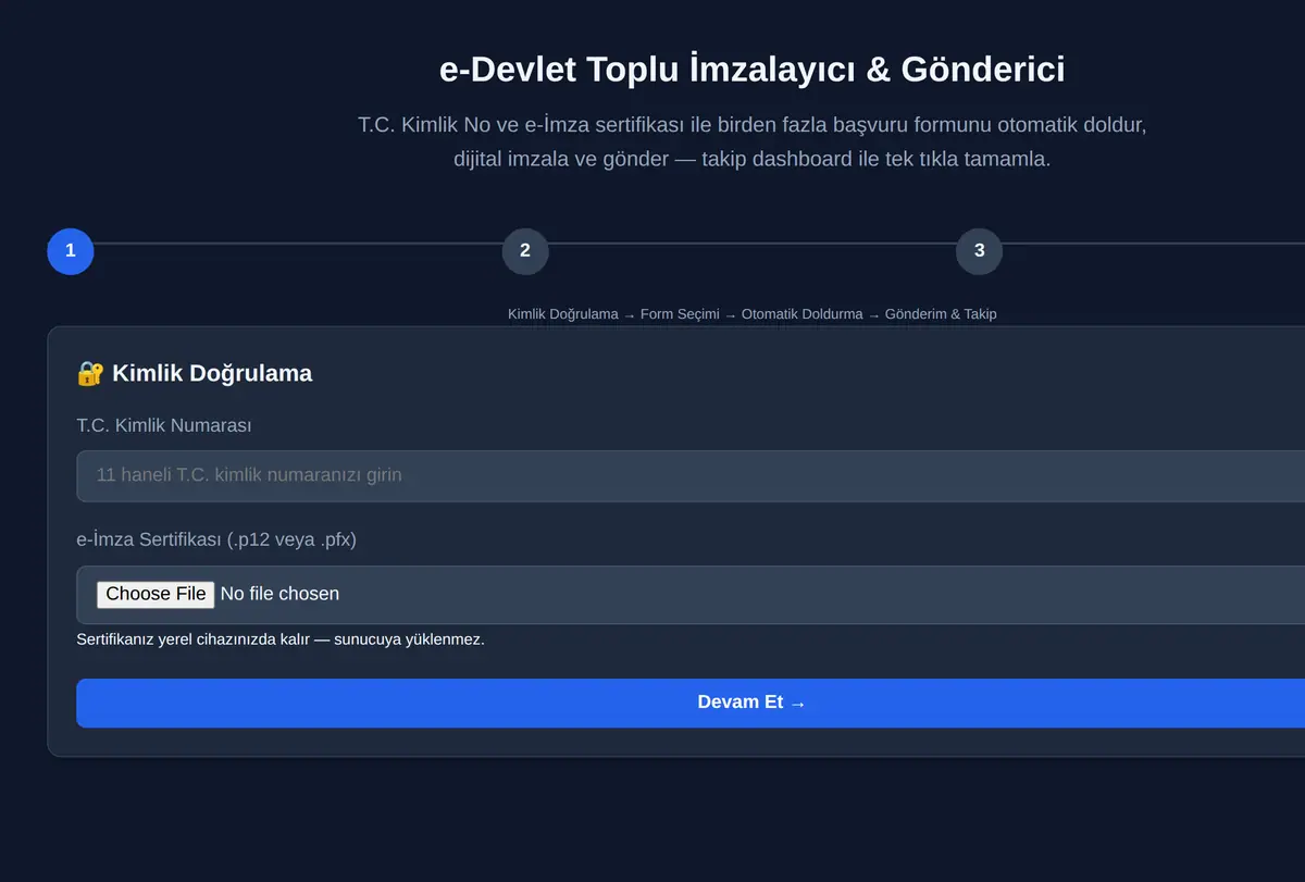 e-Devlet Toplu İmzalayıcı & Gönderici ekran görüntüsü