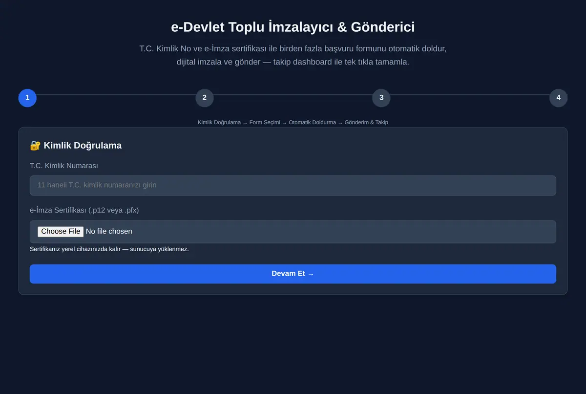 e-Devlet Toplu İmzalayıcı & Gönderici ekran görüntüsü 3