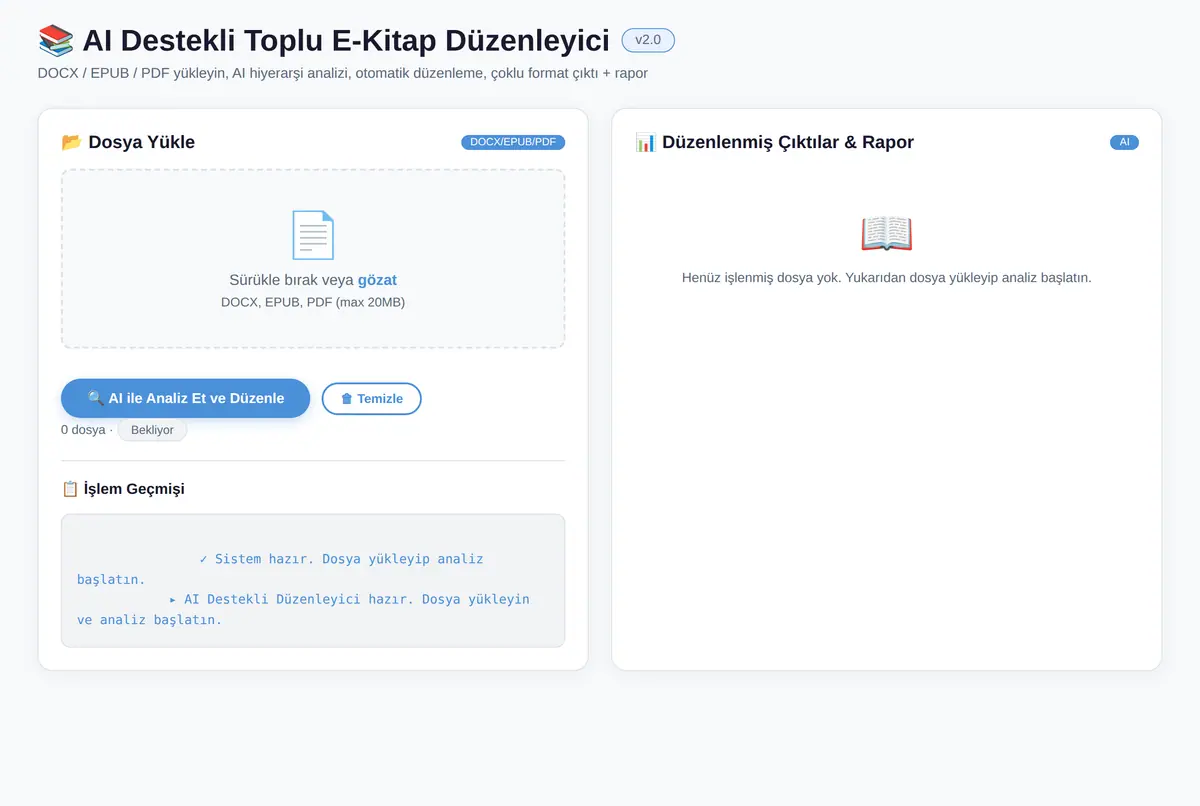 AI Destekli Toplu E-Kitap Düzenleyici ve Format ekran görüntüsü 2