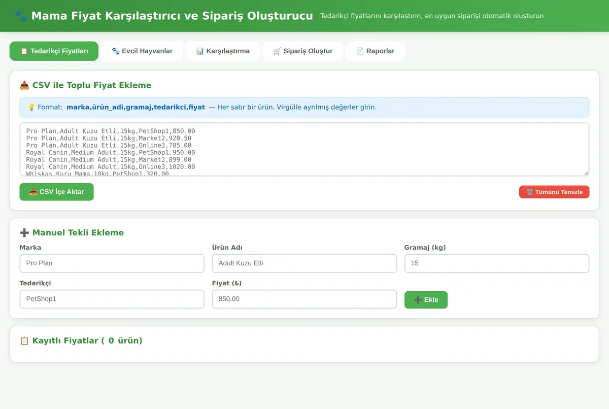 Mama Fiyat Karşılaştırıcı ve Sipariş Oluşturucu ekran görüntüsü 2
