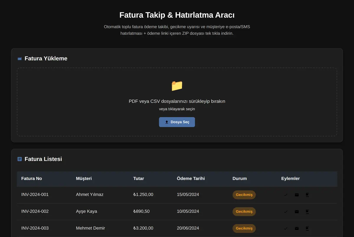 Fatura Takip & Hatırlatma Aracı ekran görüntüsü 2