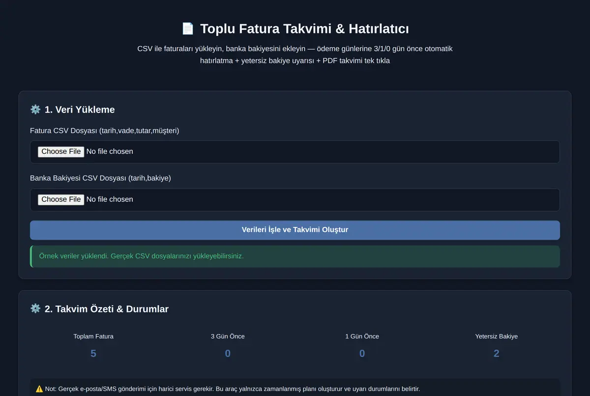 Toplu Fatura Takvimi & Hatırlatıcı ekran görüntüsü 2