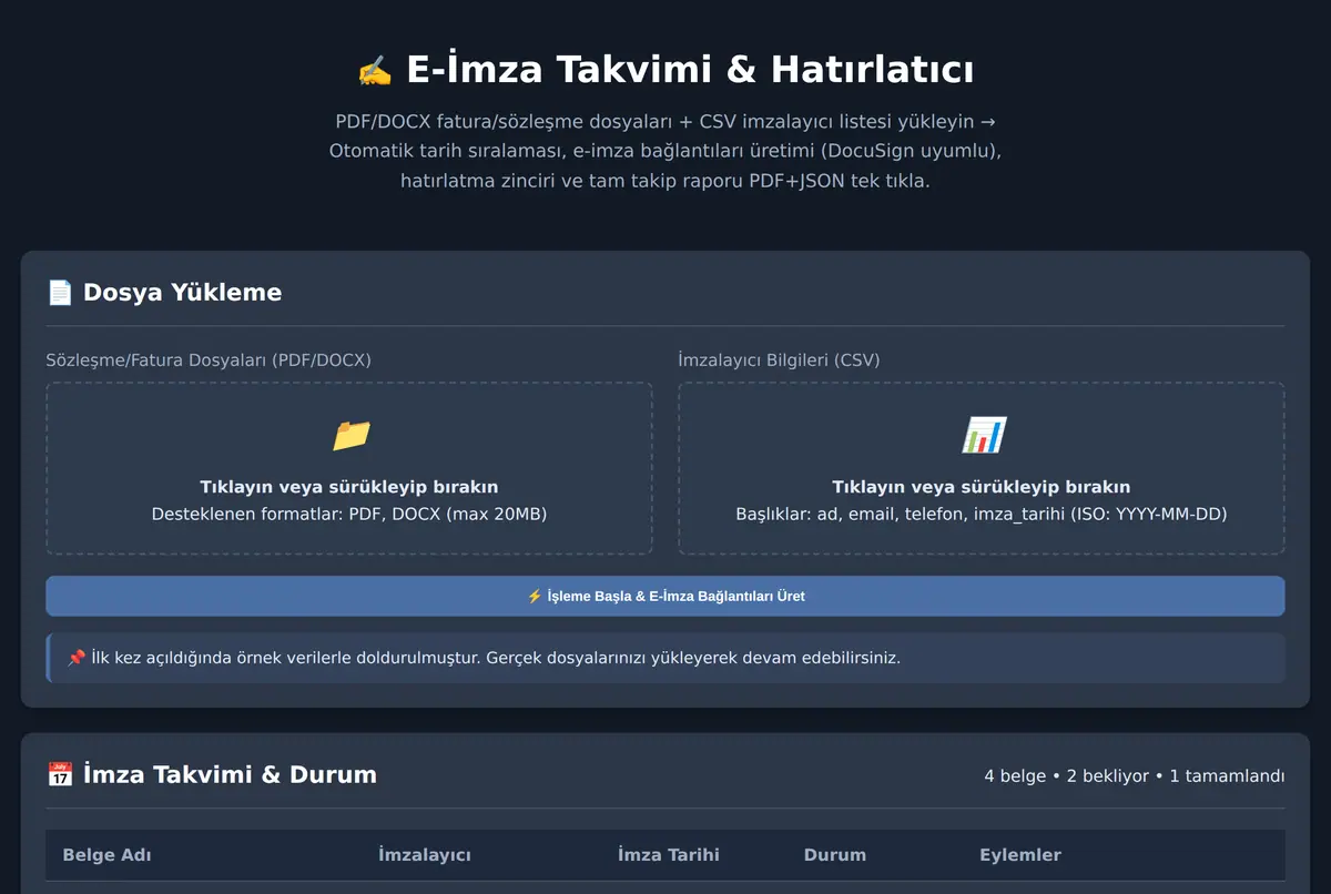 E-İmza Takvimi & Hatırlatıcı ekran görüntüsü 2