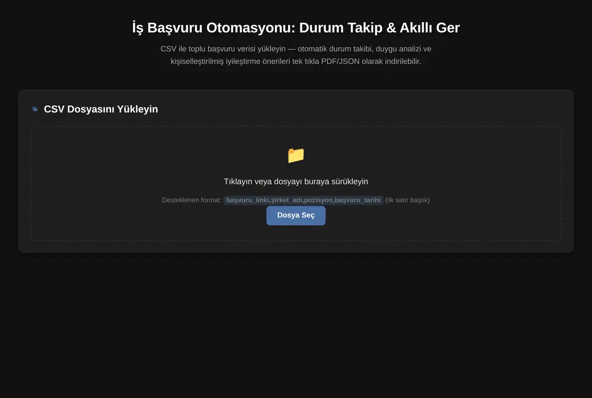 İş Başvuru Otomasyonu: Durum Takip & Akıllı Ger ekran görüntüsü 3