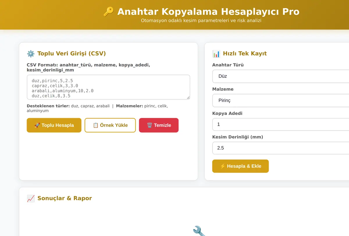 Anahtar Kopyalama Hesaplayıcı Pro ekran görüntüsü