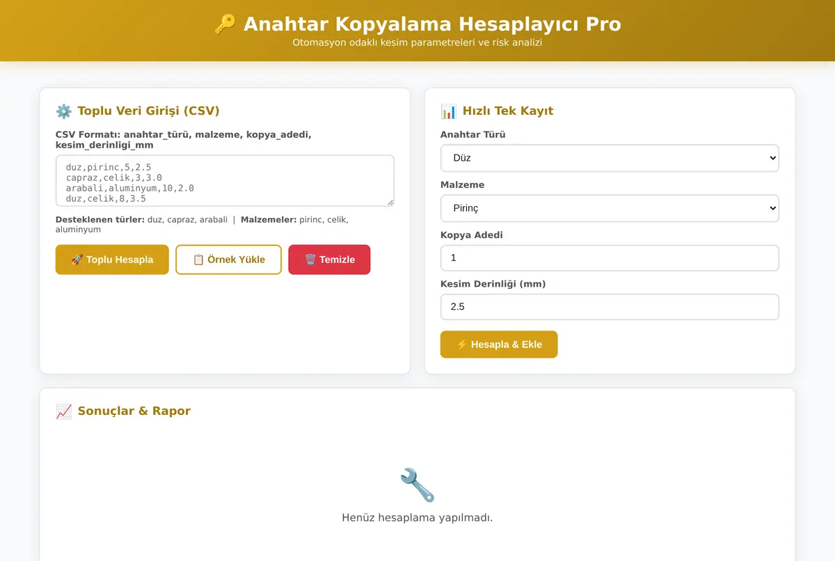 Anahtar Kopyalama Hesaplayıcı Pro ekran görüntüsü 2