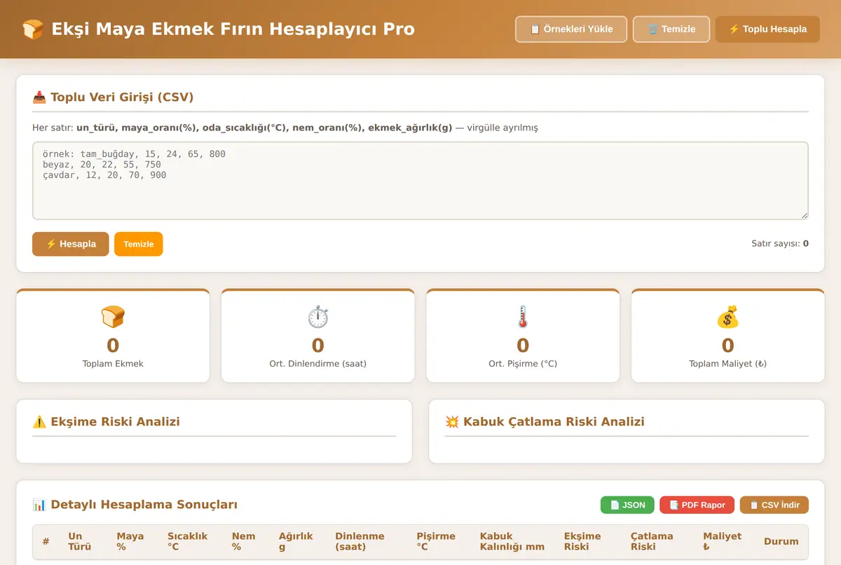 Ekşi Maya Ekmek Fırın Hesaplayıcı Pro ekran görüntüsü 2