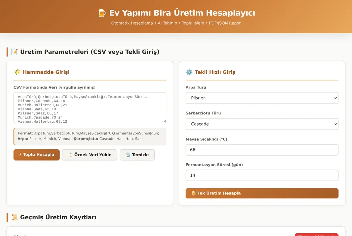 Ev Yapımı Bira Üretim Hesaplayıcı ekran görüntüsü 2