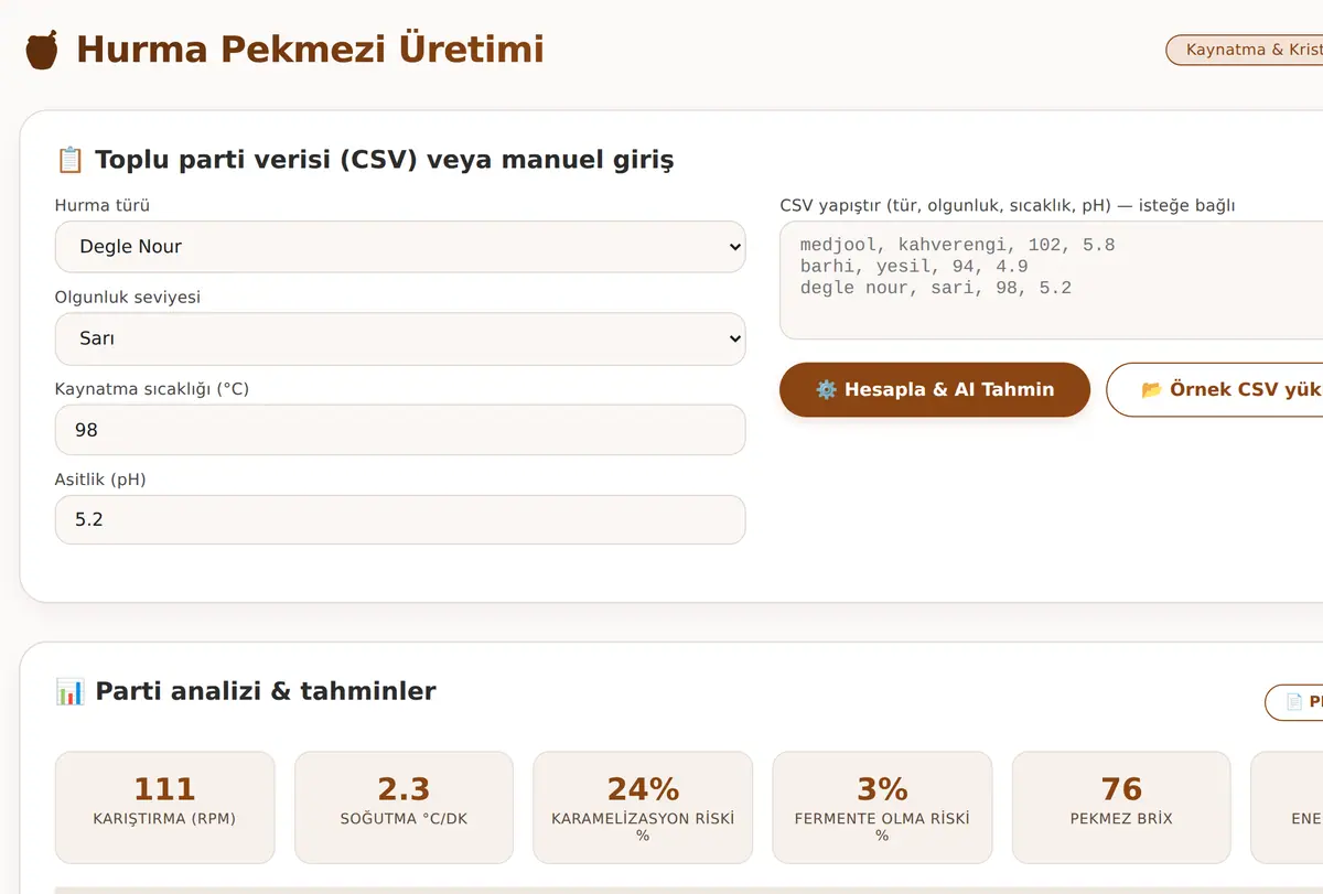 Hurma Pekmezi Üretimi: Kaynatma & Kristalleşme ekran görüntüsü