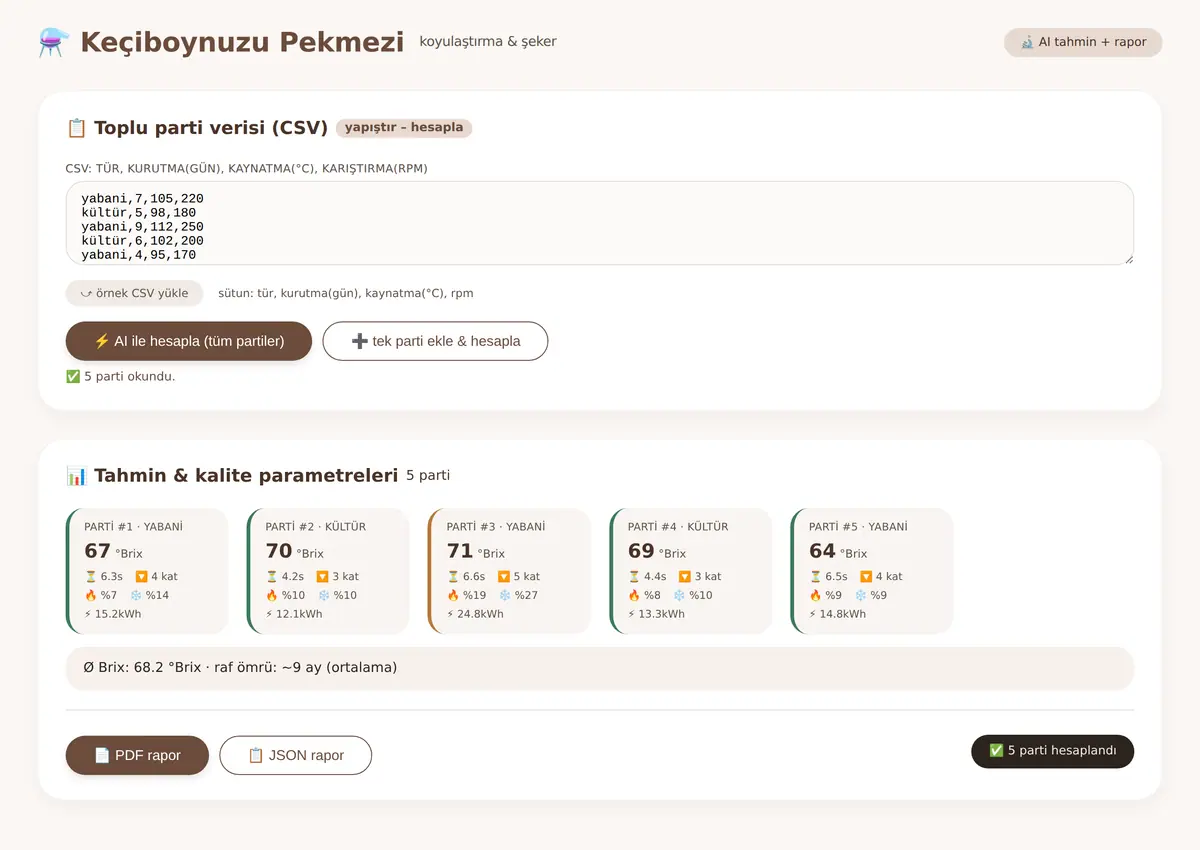 Keçiboynuzu Pekmezi · Koyulaştırma & Şeker Oranı ekran görüntüsü 3