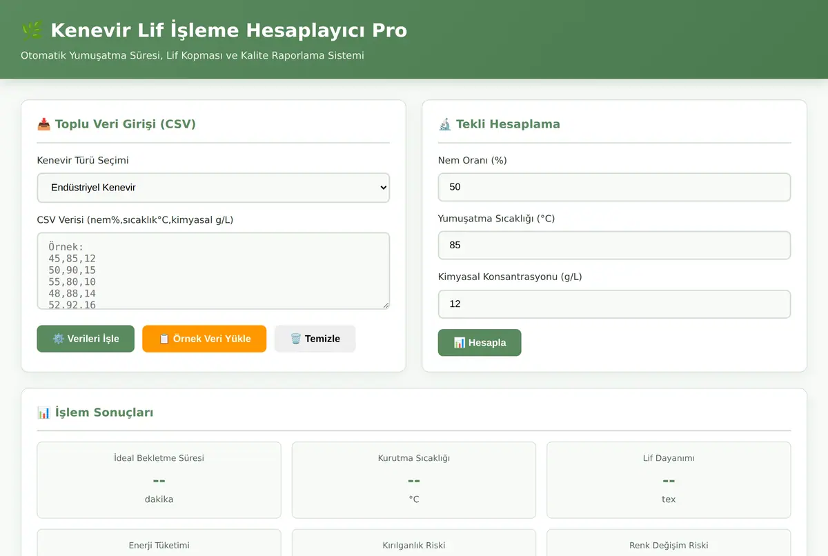 Kenevir Lif İşleme Hesaplayıcı Pro ekran görüntüsü 2