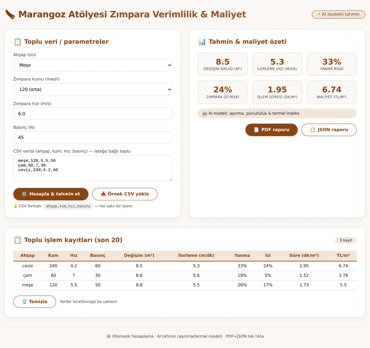 Marangoz Atölyesi Zımpara Verimlilik ekran görüntüsü 3