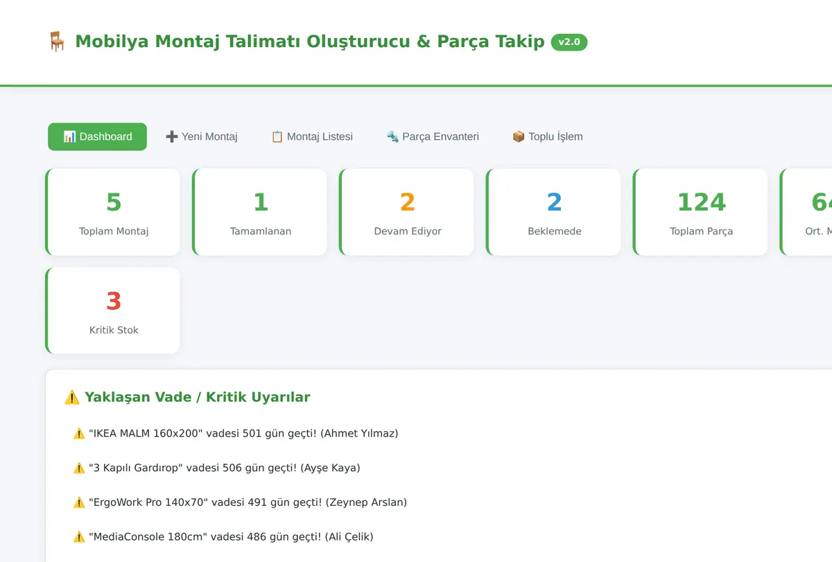 Mobilya Montaj Talimatı Oluşturucu & Parça Takip ekran görüntüsü
