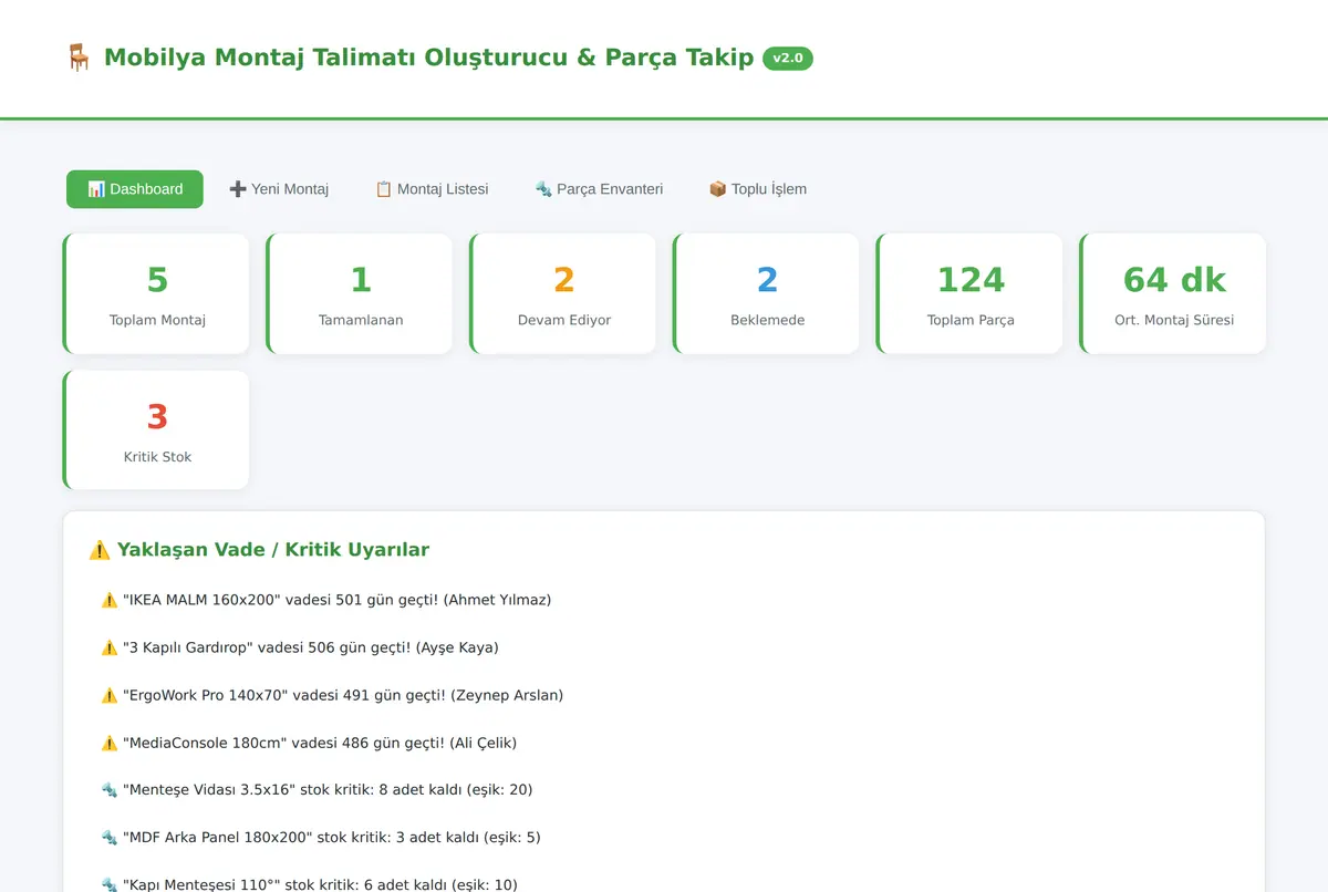 Mobilya Montaj Talimatı Oluşturucu & Parça Takip ekran görüntüsü 2