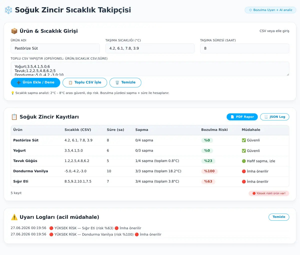 Soğuk Zincir Sıcaklık Takipçisi ve Bozulma Uyar ekran görüntüsü 3