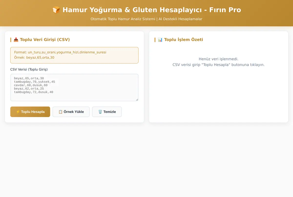 Hamur Yoğurma & Gluten Hesaplayıcı - Fırın Pro ekran görüntüsü 3