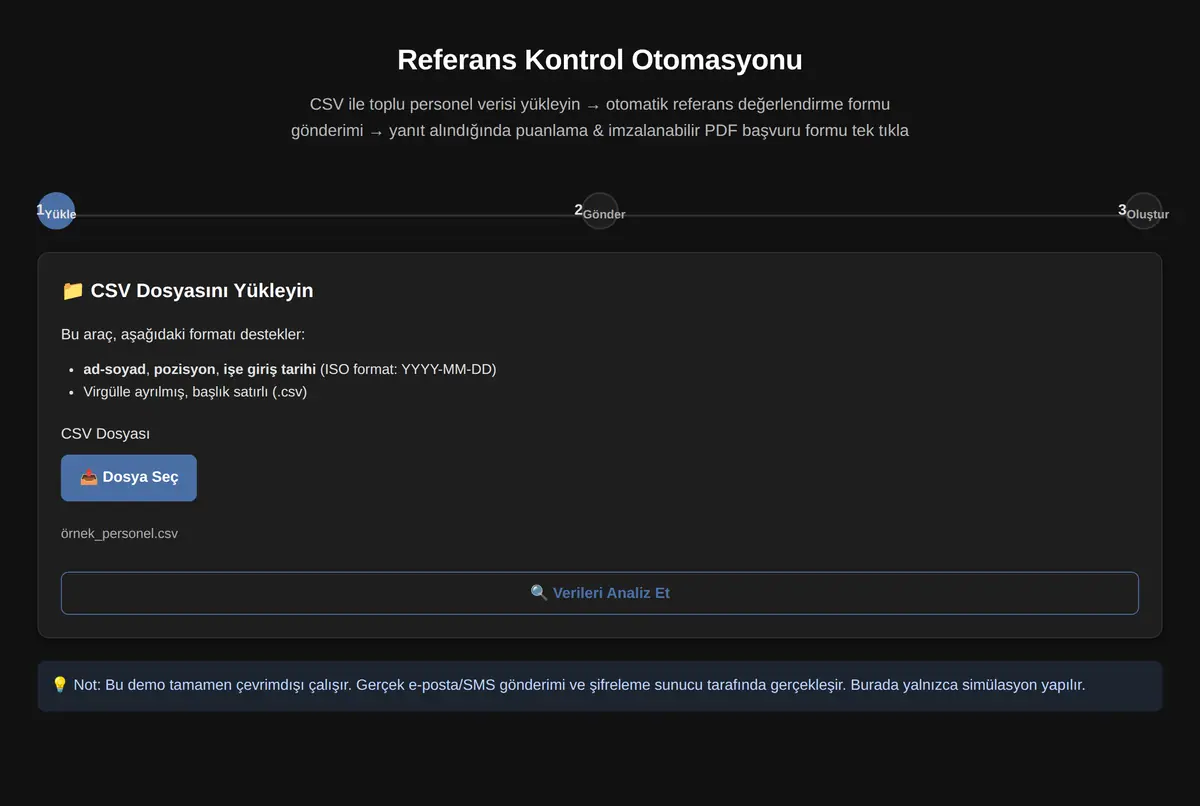 Referans Kontrol Otomasyonu ekran görüntüsü 3