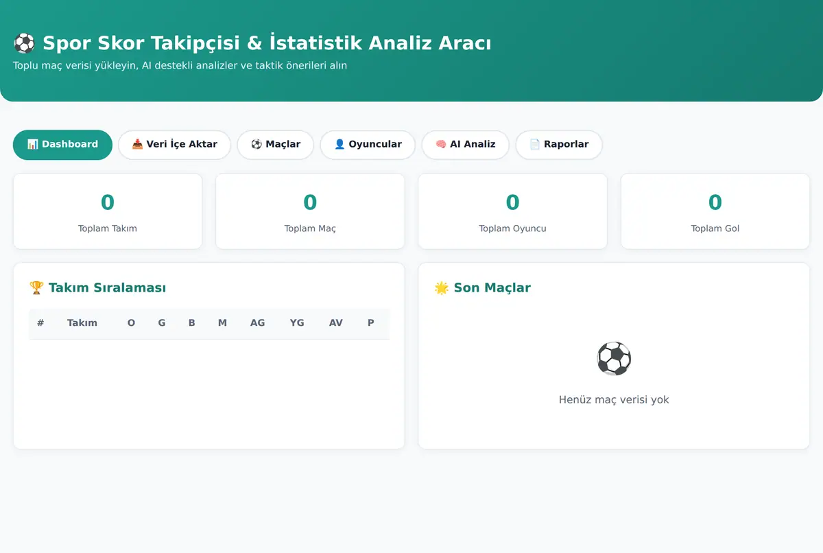 Spor Skor Takipçisi & İstatistik Analiz Aracı ekran görüntüsü 3