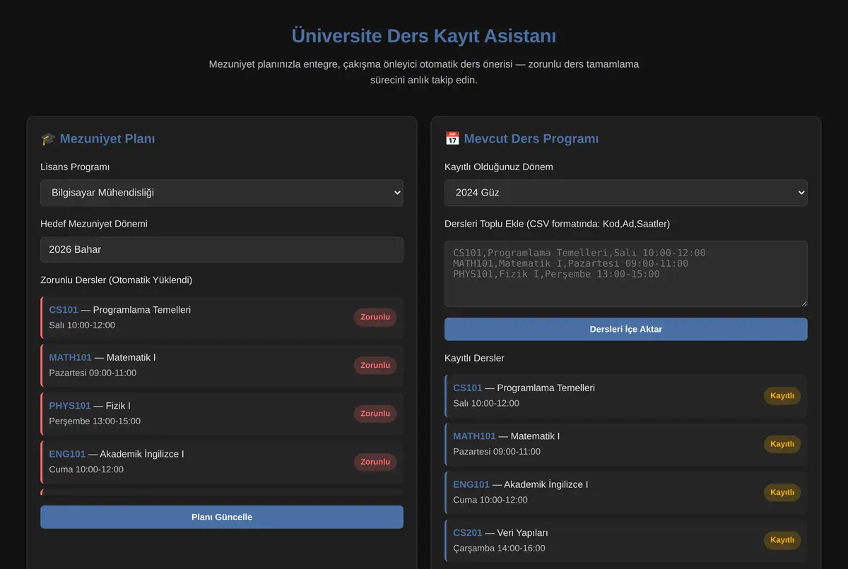 Üniversite Ders Kayıt Asistanı ekran görüntüsü 2