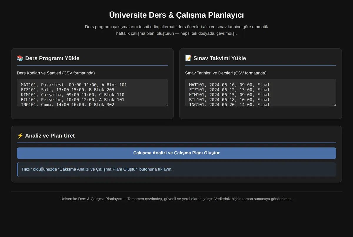 Üniversite Ders & Çalışma Planlayıcı ekran görüntüsü 3