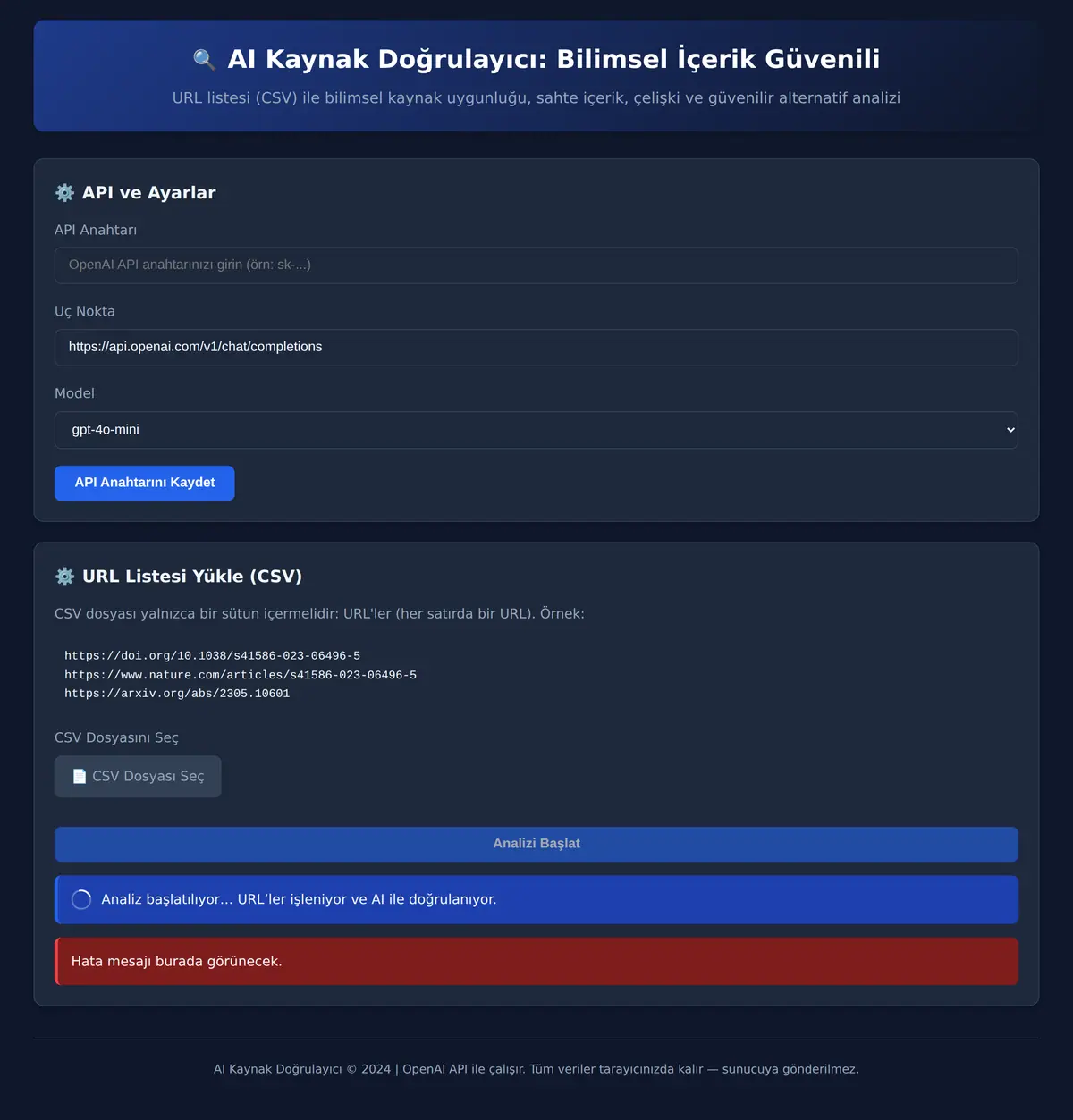 AI Kaynak Doğrulayıcı: Bilimsel İçerik Güvenili ekran görüntüsü 3