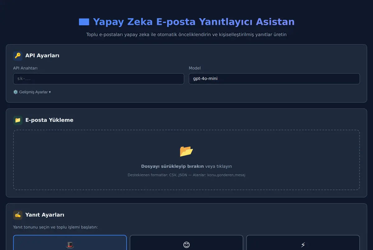 Yapay Zeka E-posta Yanıtlayıcı Asistan ekran görüntüsü 2