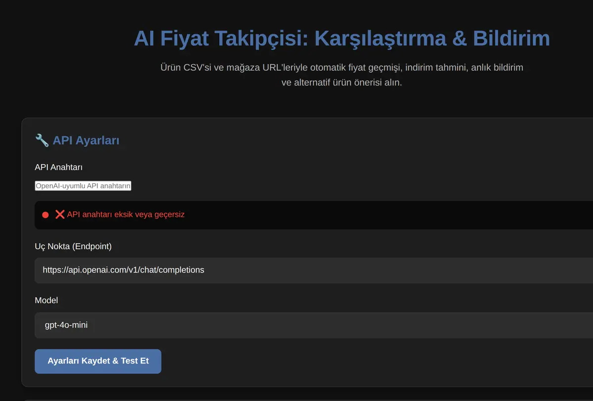 AI Fiyat Takipçisi: Karşılaştırma & Bildirim ekran görüntüsü