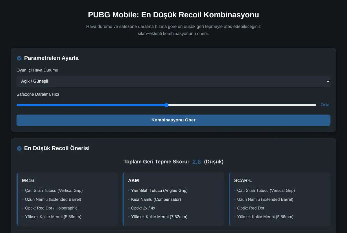 PUBG Mobile: En Düşük Recoil Kombinasyonu ekran görüntüsü 2