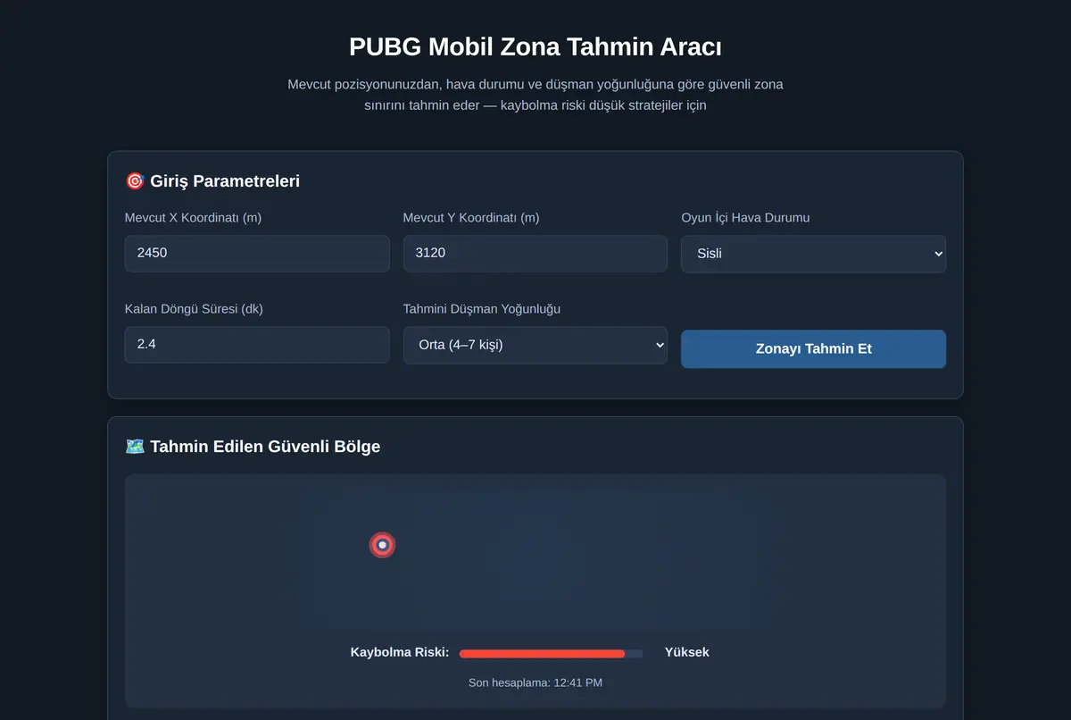 PUBG Mobil Zona Tahmin Aracı ekran görüntüsü 2