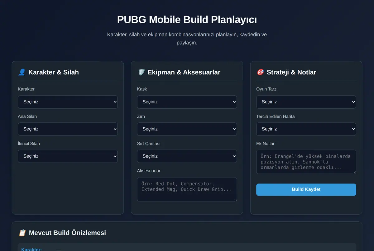 PUBG Mobile Build Planlayıcı ekran görüntüsü 2