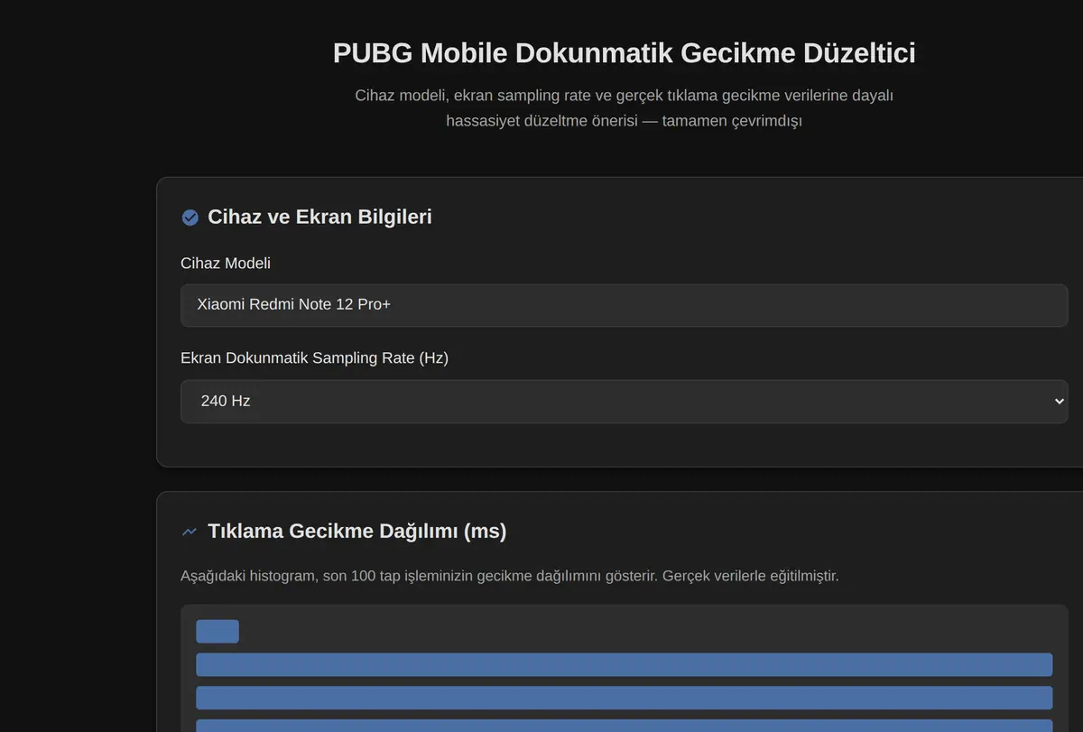 PUBG Mobile Dokunmatik Gecikme Düzeltici ekran görüntüsü