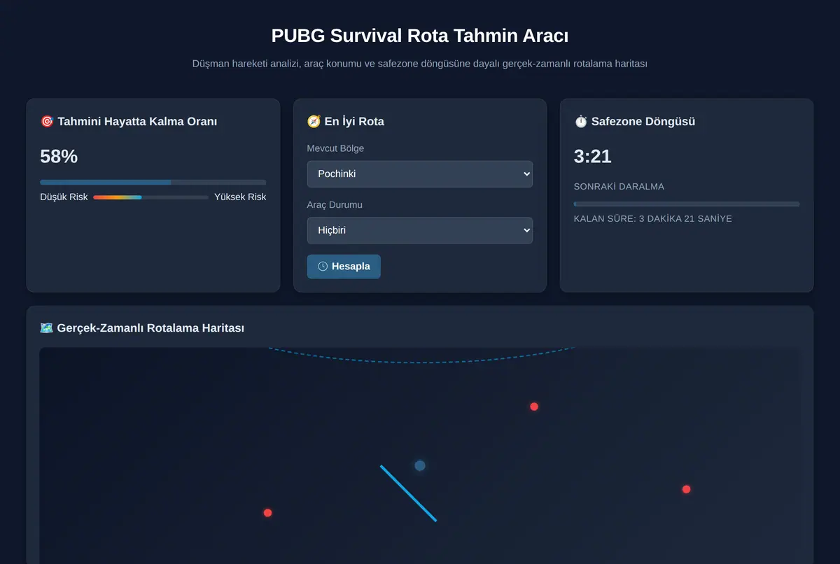 PUBG Survival Rota Tahmin Aracı ekran görüntüsü 2