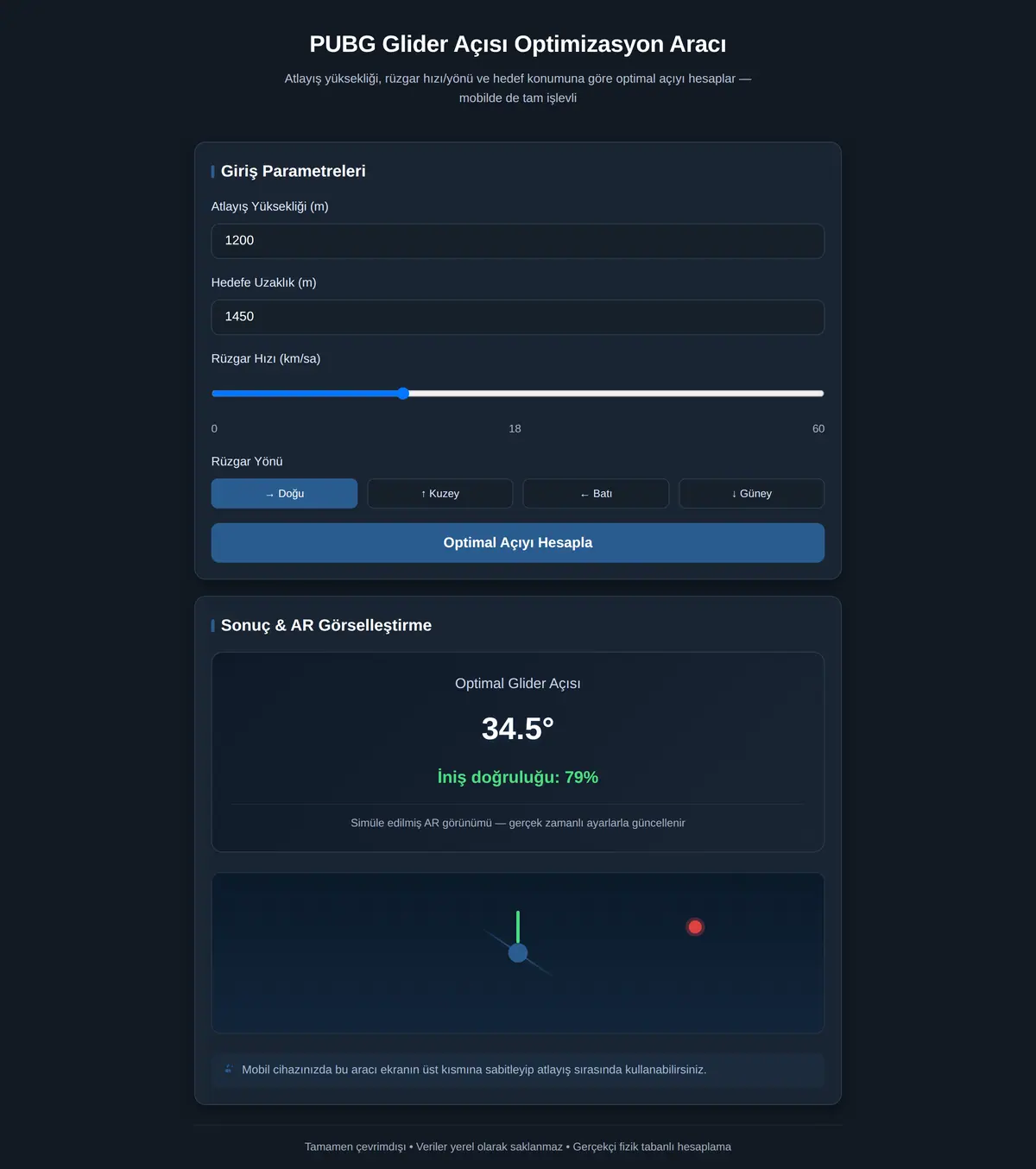 PUBG Glider Açısı Optimizasyon Aracı ekran görüntüsü 3