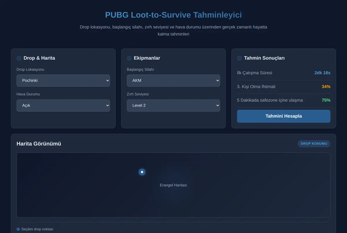 PUBG Loot-to-Survive Tahminleyici ekran görüntüsü 2