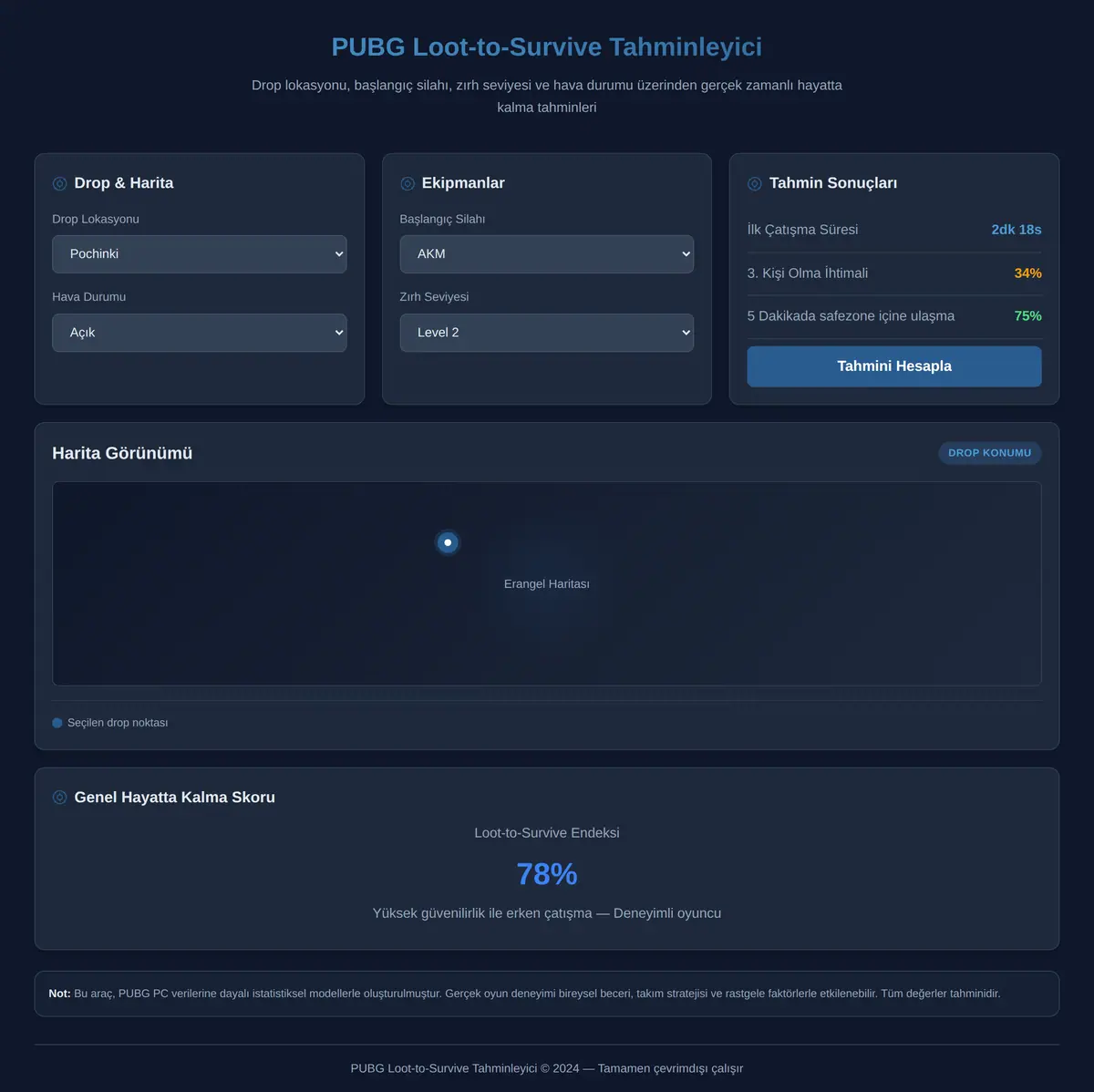 PUBG Loot-to-Survive Tahminleyici ekran görüntüsü 3