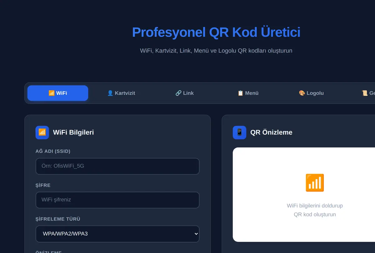 Profesyonel QR Kod Üretici Araç Seti ekran görüntüsü
