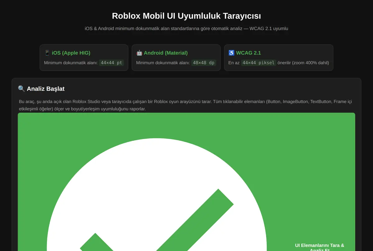 Roblox Mobil UI Uyumluluk Tarayıcısı ekran görüntüsü 2